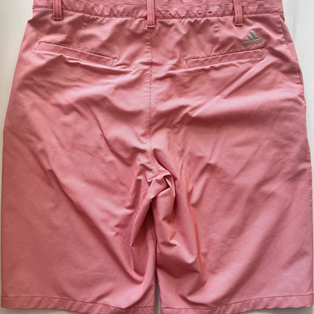 Adidas Dark Orange and Gray Pin Stripe Golf Shorts with Pockets Size 32 - Picture 4 of 5